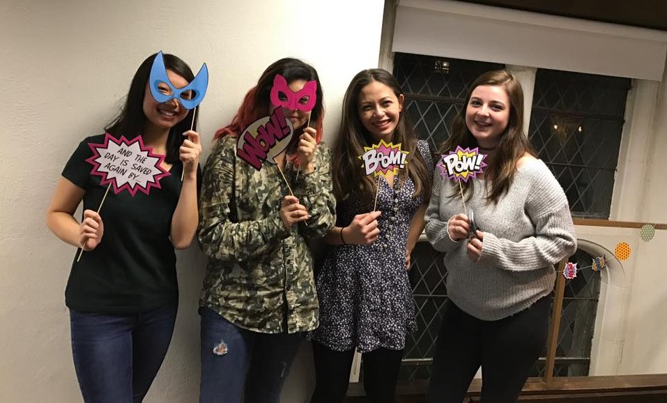 Film Series members Kellie '19, Co-heads Kristal '17 and Isabella '17, and Heather '19 at the Suicide Squad screening!
